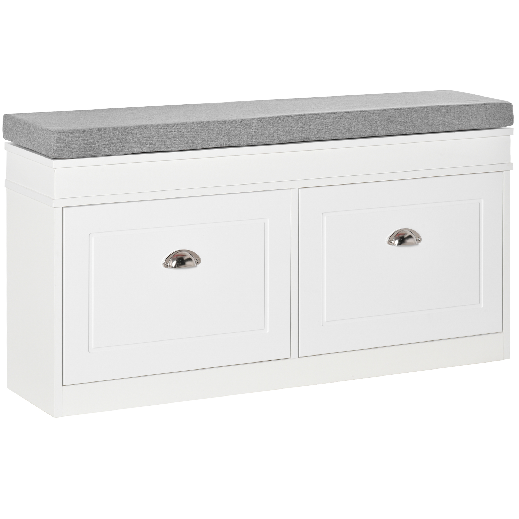 HOMCOM Schuhregal Schuhbank mit Kissen und 2 Schubladen Spanplatte MDF Poly günstig online kaufen