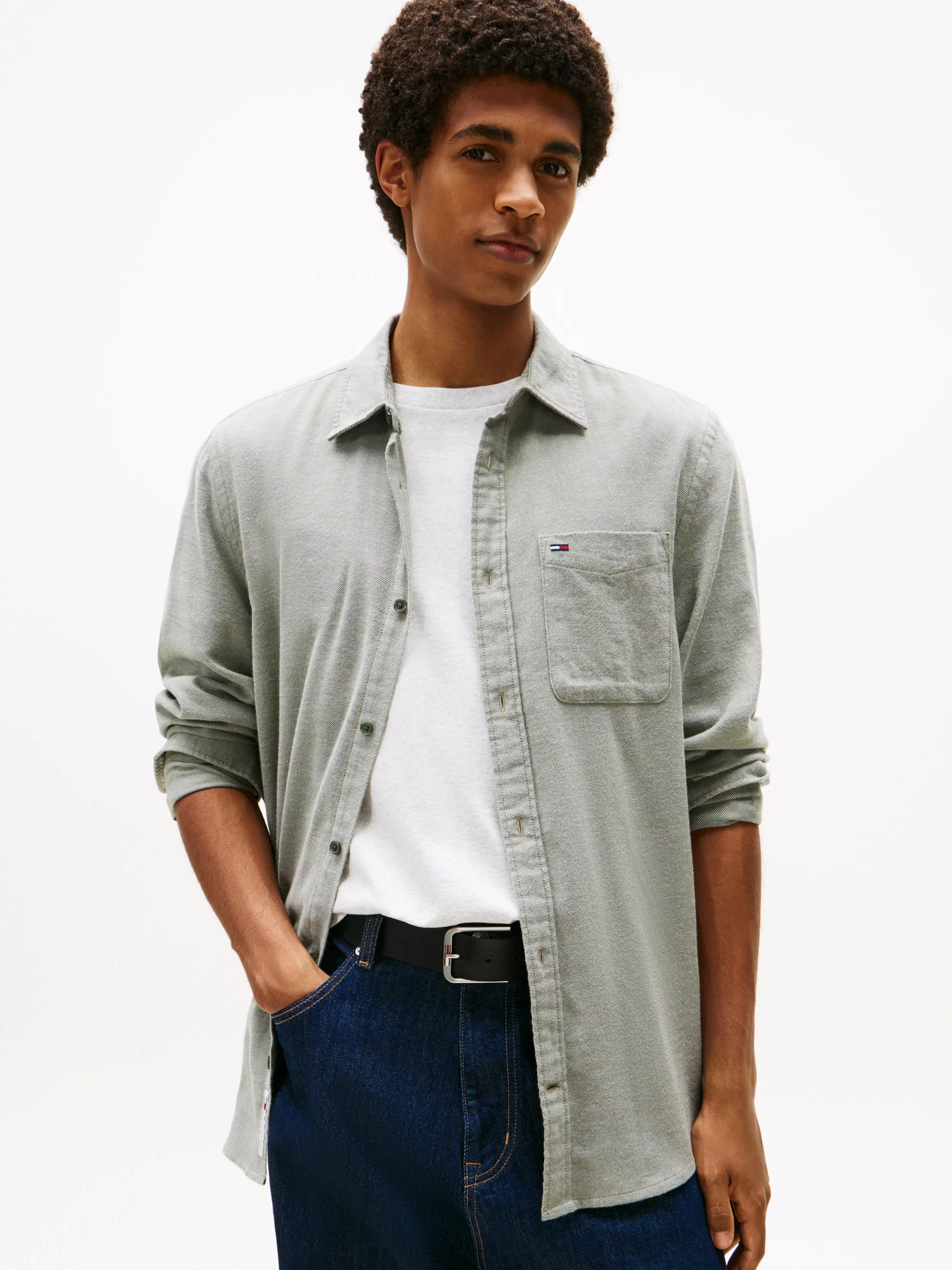 Tommy Jeans Flanellhemd "TJM FLANNEL", regular fit, Langarmhemd, halbgespre günstig online kaufen