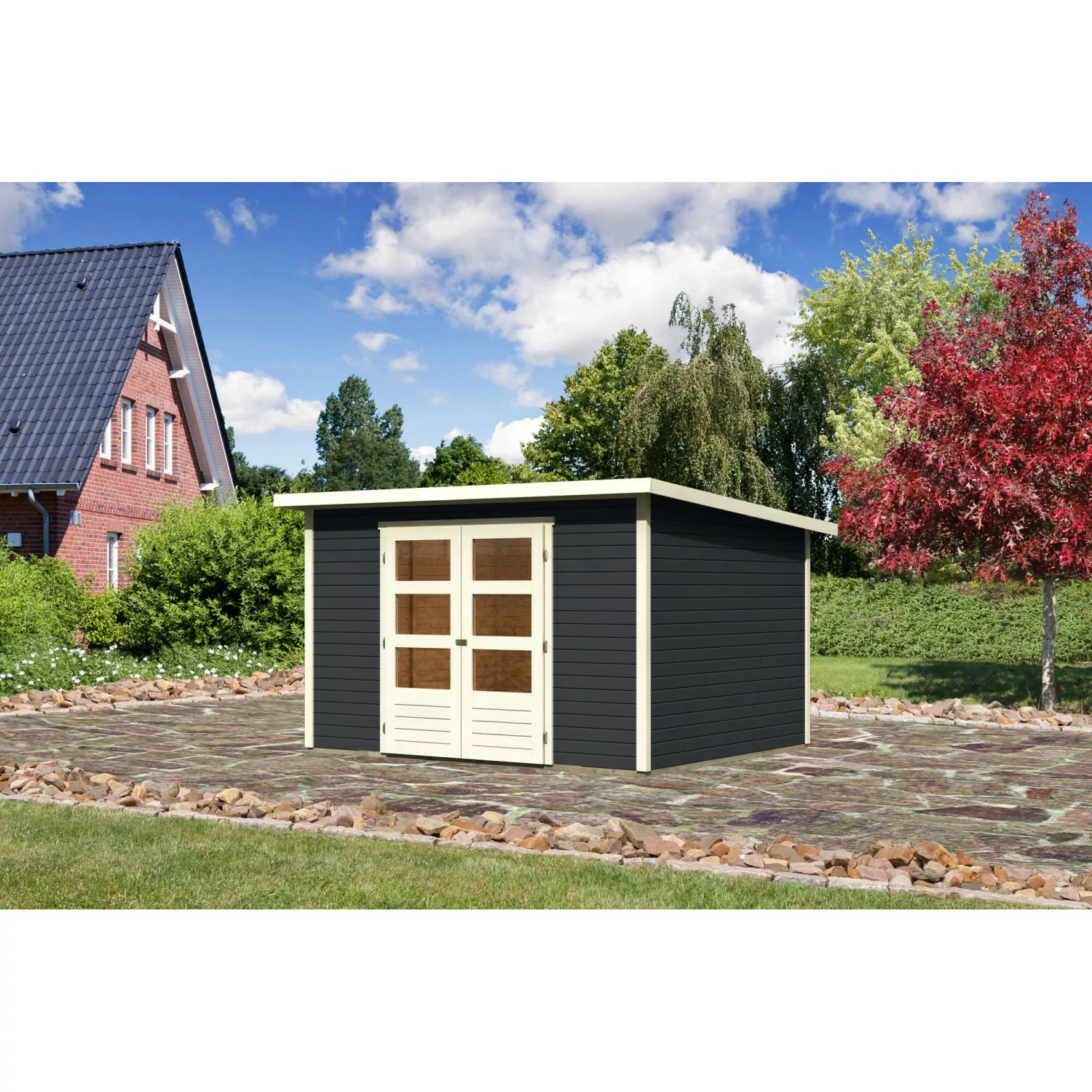 Karibu Gartenhaus Stockach 5 Anthrazit 305 cm x 246 cm günstig online kaufen