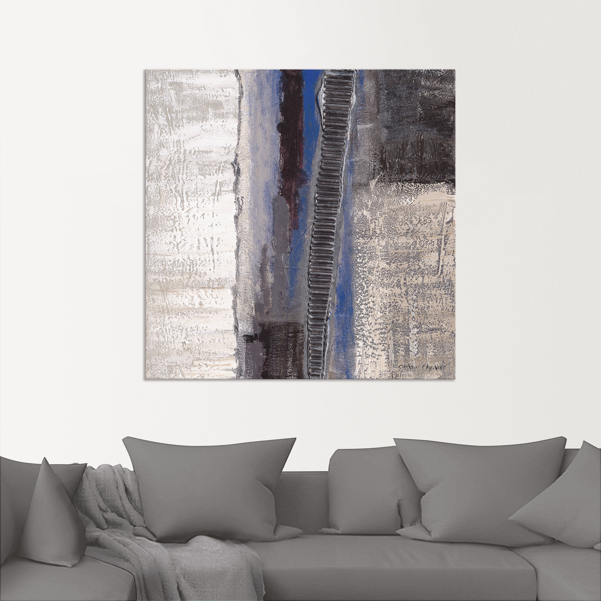 Artland Wandbild »Blau-silber Abstrakt I«, Muster, (1 St.), als Alubild, Ou günstig online kaufen