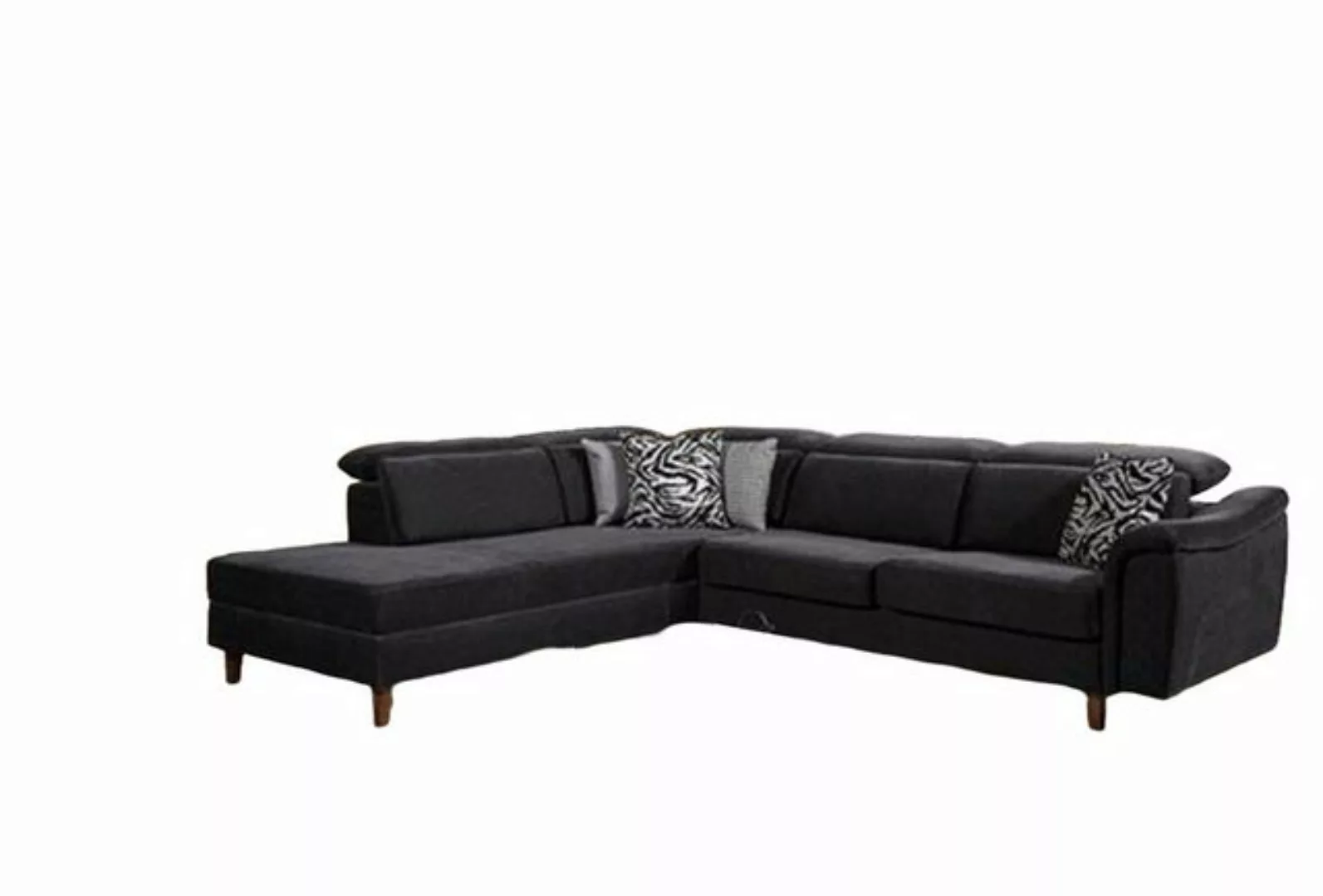 JVmoebel Ecksofa Schwarzes Polster Ecksofa L-Form Couch Wohnzimmer Neu, 1 T günstig online kaufen