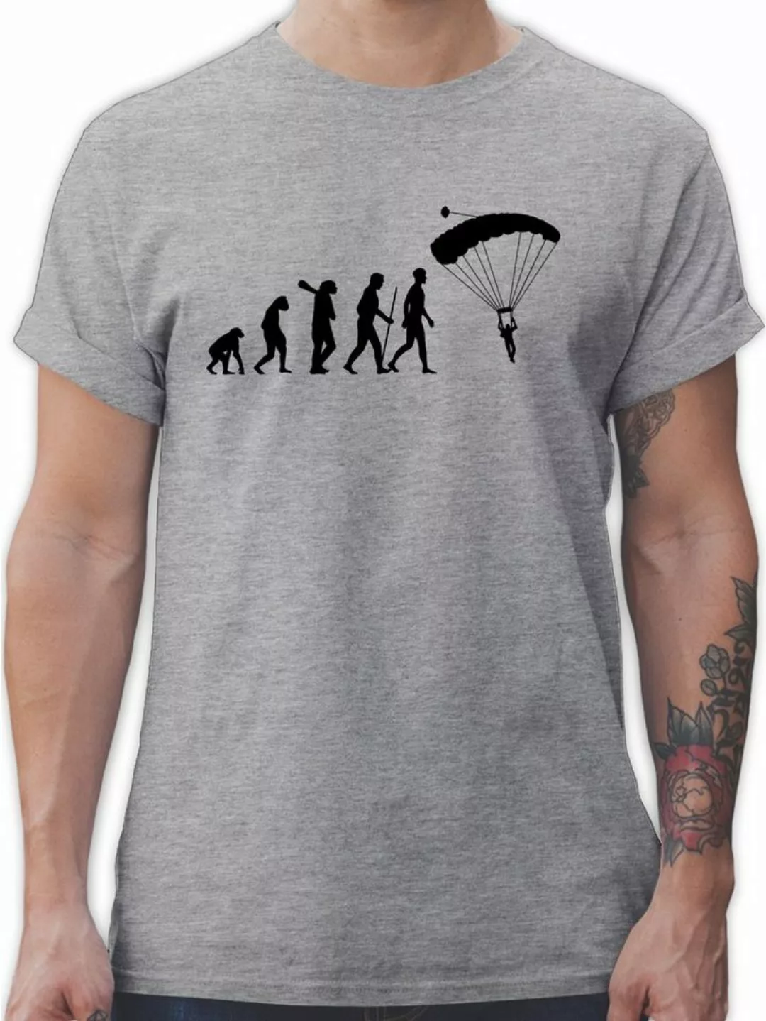 Shirtracer T-Shirt Fallschirmspringen Evolution Evolution Outfit günstig online kaufen