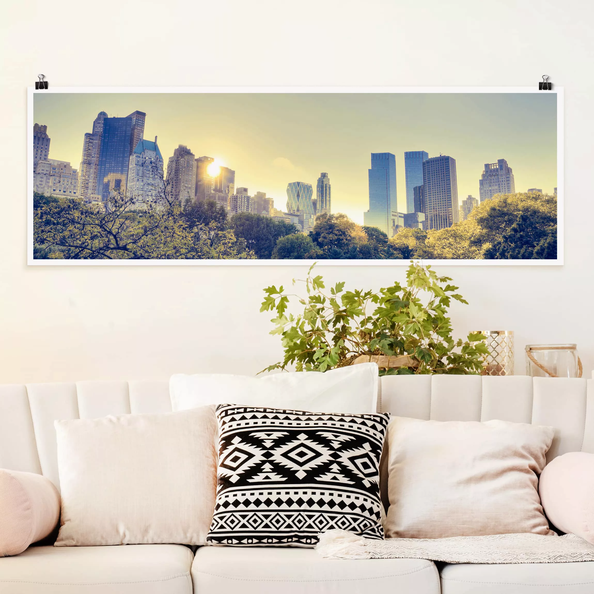 Panorama Poster Architektur & Skyline Peaceful Central Park günstig online kaufen