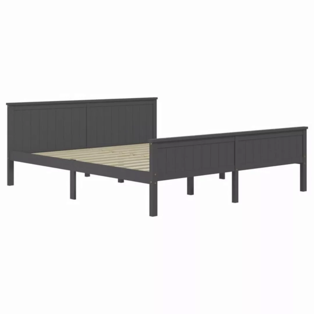 vidaXL Bettgestell Massivholzbett Grau Kiefer 200x200 cm Bett Bettgestell D günstig online kaufen