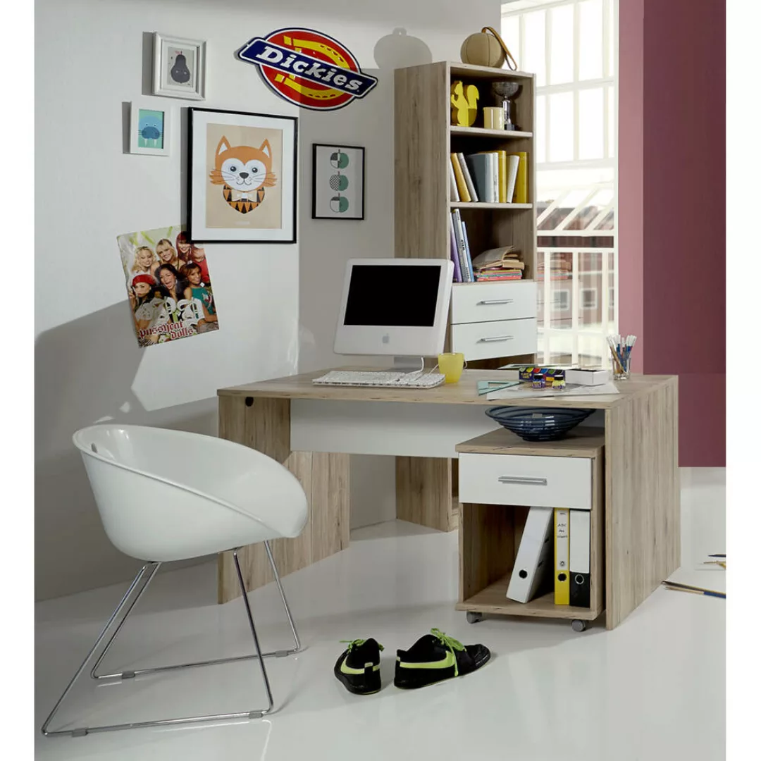 höhenverstellbarer Schreibtisch mit Regal Jugendzimmer JOHANNESBURG-43 in E günstig online kaufen