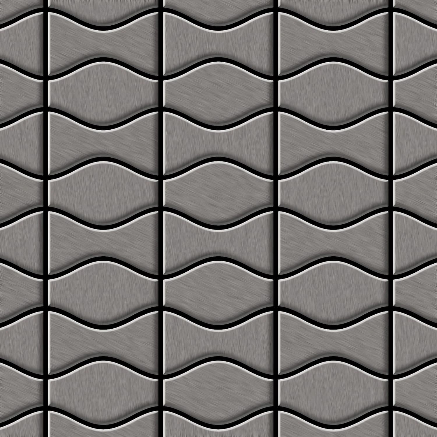 ALLOY Mosaik Fliese Massiv Metall Titan Gebürstet Grau 1,6mm Kismet & Karma günstig online kaufen