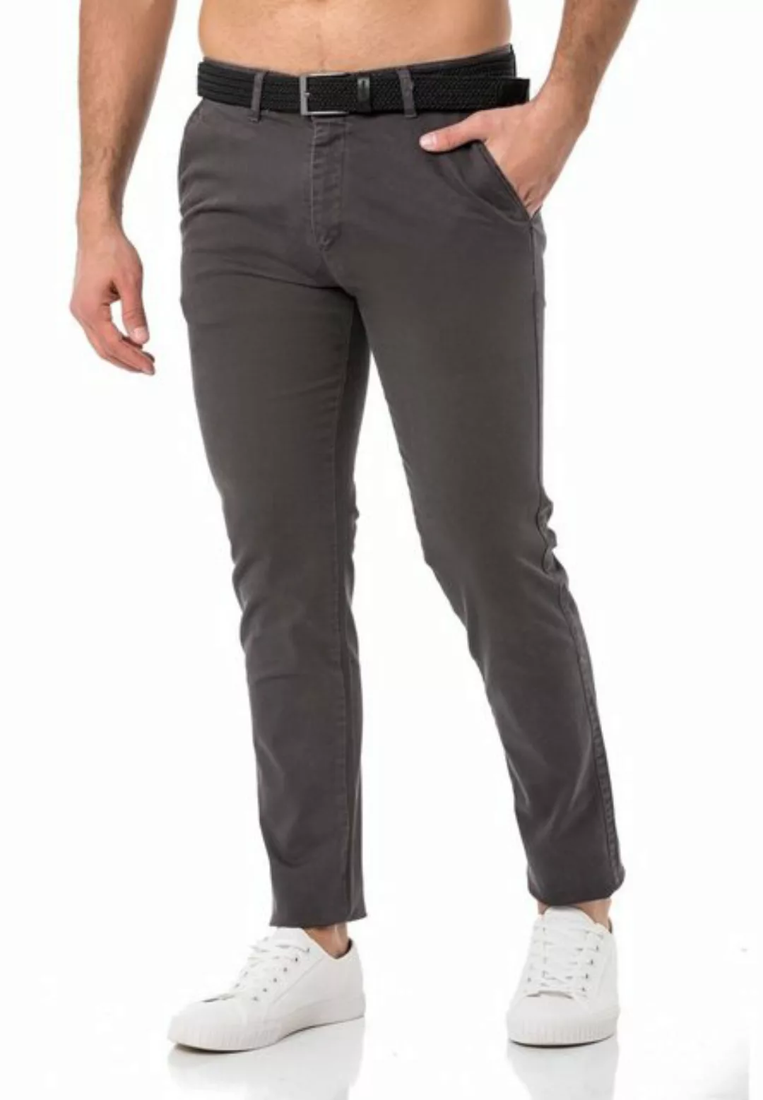 RedBridge Chinohose Chino Hose Pants mit Gürtel Anthrazit W30 L32 günstig online kaufen