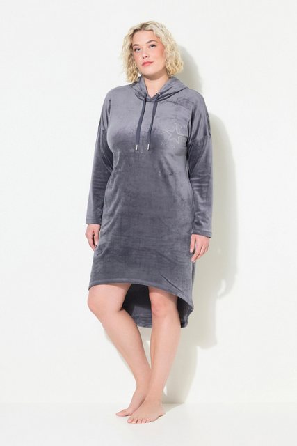 Ulla Popken Jerseykleid Loungewear-Nickikleid Kapuze Langarm recycelt günstig online kaufen