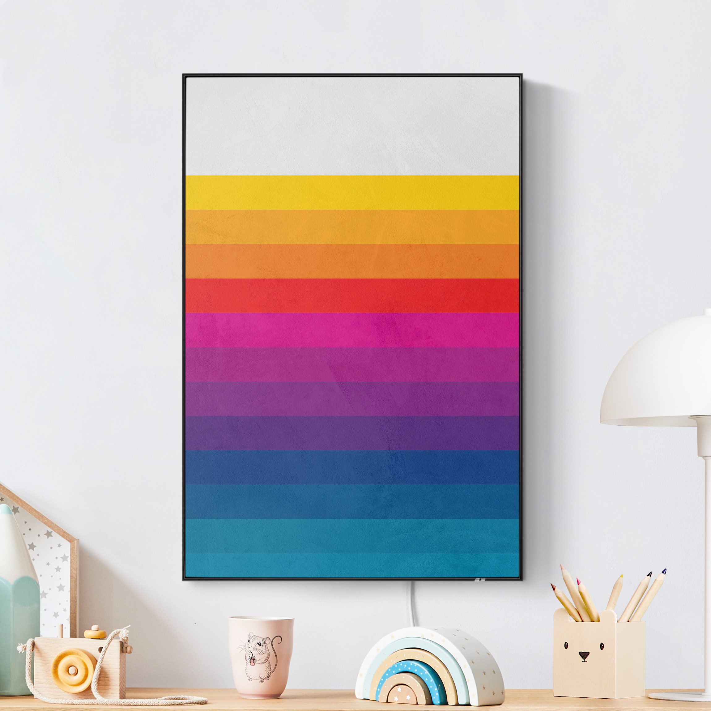 LED-Wechselbild Retro Regenbogen Streifen günstig online kaufen