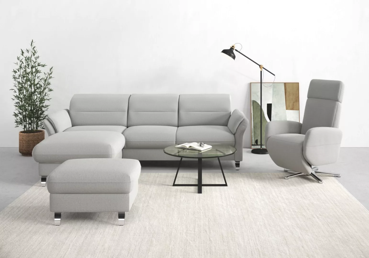 sit&more Ecksofa "Grenoble L-Form mit Federkern", wahlweise mit Bettfunktio günstig online kaufen
