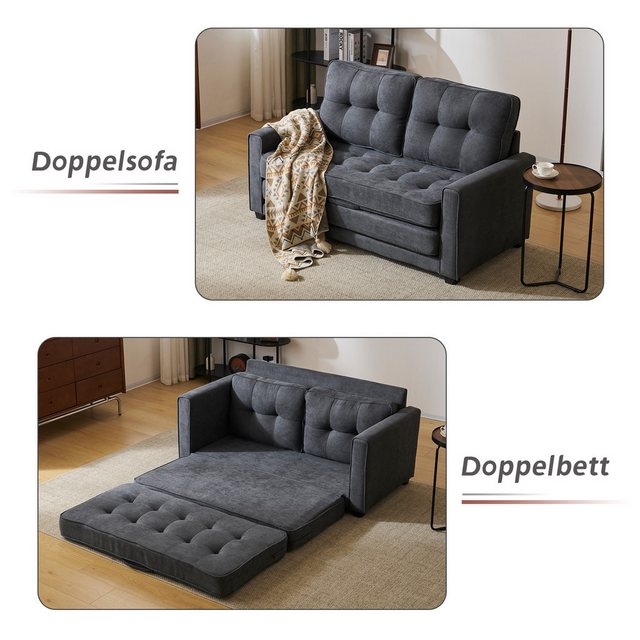 Merax Schlafsofa 3-in-1 Klappbares Couch, Bettsofa, Sofa mit Schlaffunktion günstig online kaufen