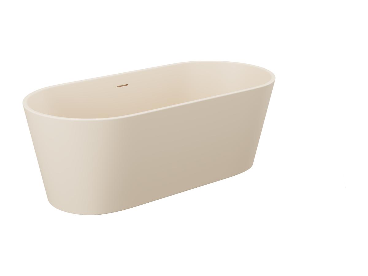 Freistehende Badewanne oval - 255 L - 159 x 74 x 56 cm - Beige matt - Acryl günstig online kaufen