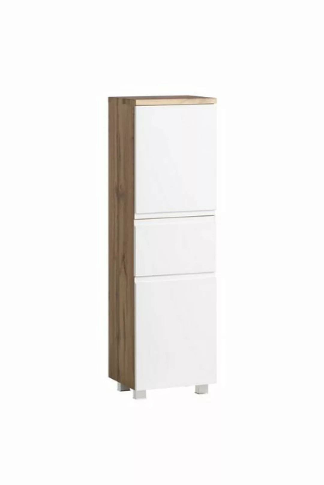 HELD MÖBEL Midischrank in weiß, Wotaneiche, MDF - 40x130x35cm (BxHxT) günstig online kaufen