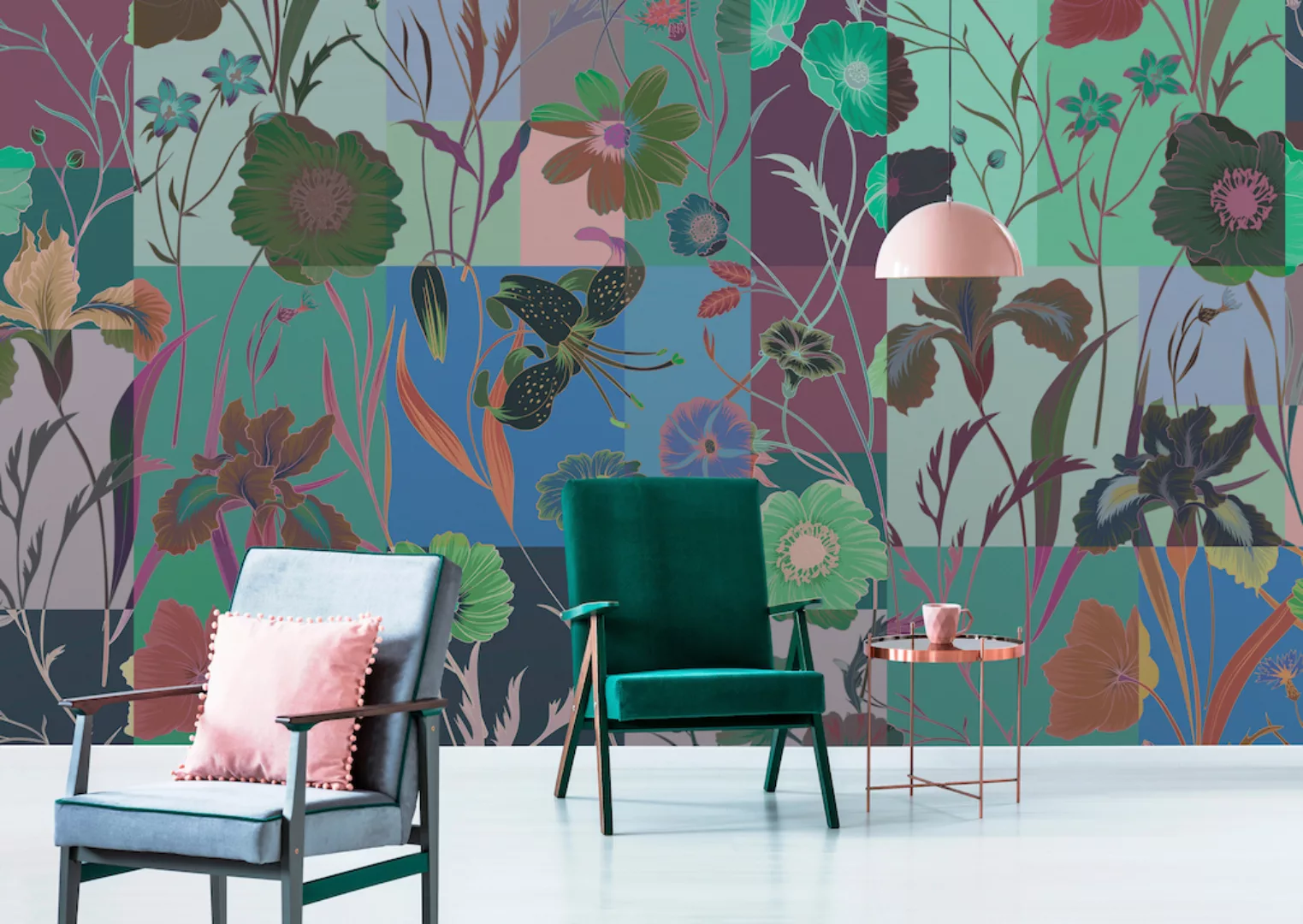 living walls Fototapete »Walls by Patel Floral Patch 2«, Vlies, Wand, Schrä günstig online kaufen