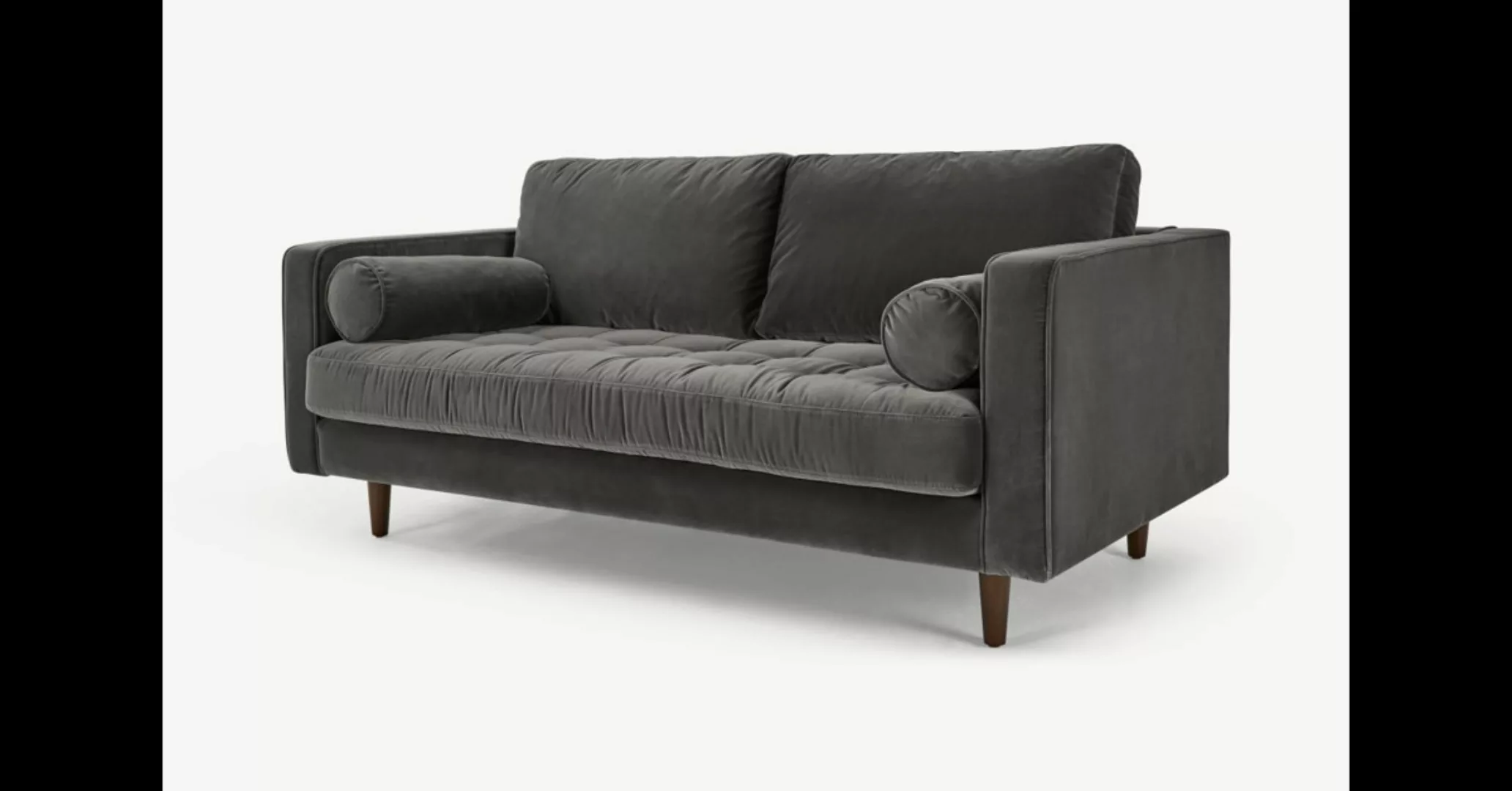 Scott grosses 2-Sitzer Sofa, Samt in Betongrau - MADE.com günstig online kaufen