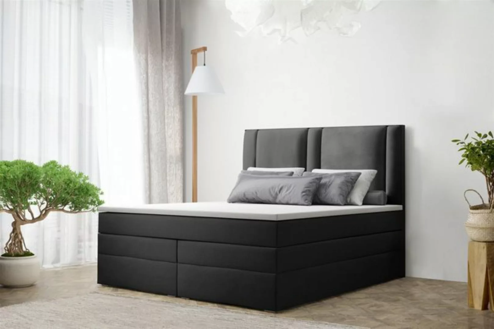 Fun Möbel Boxspringbett Boxspringbett Schlafzimmerbett CANDELA DELUX in Sto günstig online kaufen