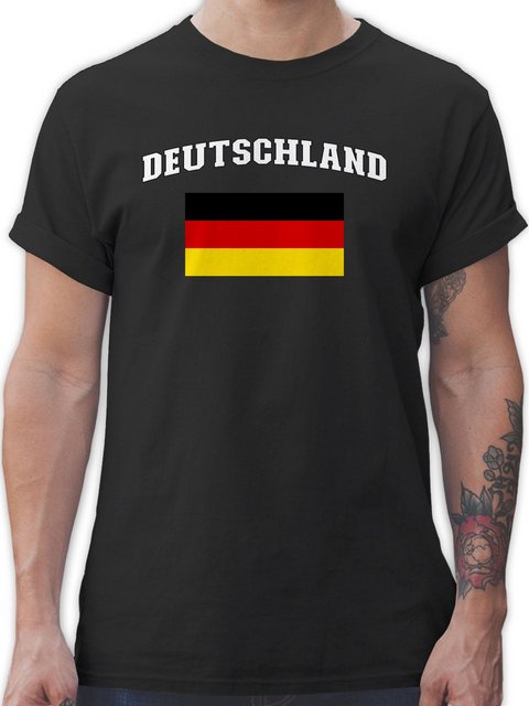 Shirtracer T-Shirt Deutschland Schriftzug mit Flagge, Germany, BRD, Deutsch günstig online kaufen