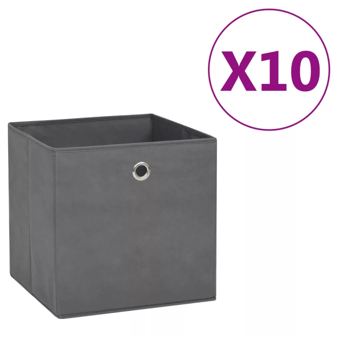 Aufbewahrungsboxen 10 Stk. Vliesstoff 28x28x28 Cm Grau günstig online kaufen