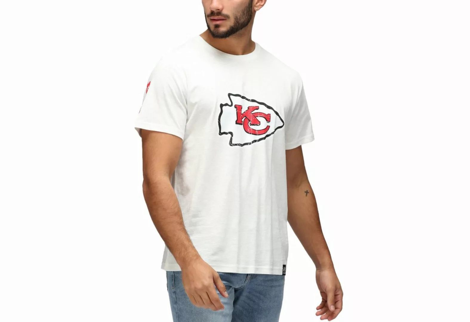 Recovered Print-Shirt Re:Covered NFL Kansas City Chiefs ecru günstig online kaufen