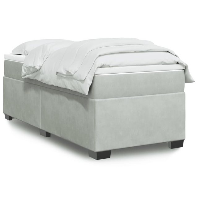 furnicato Bettgestell Boxspringbett mit Matratze Hellgrau 100x200 cm Samt günstig online kaufen