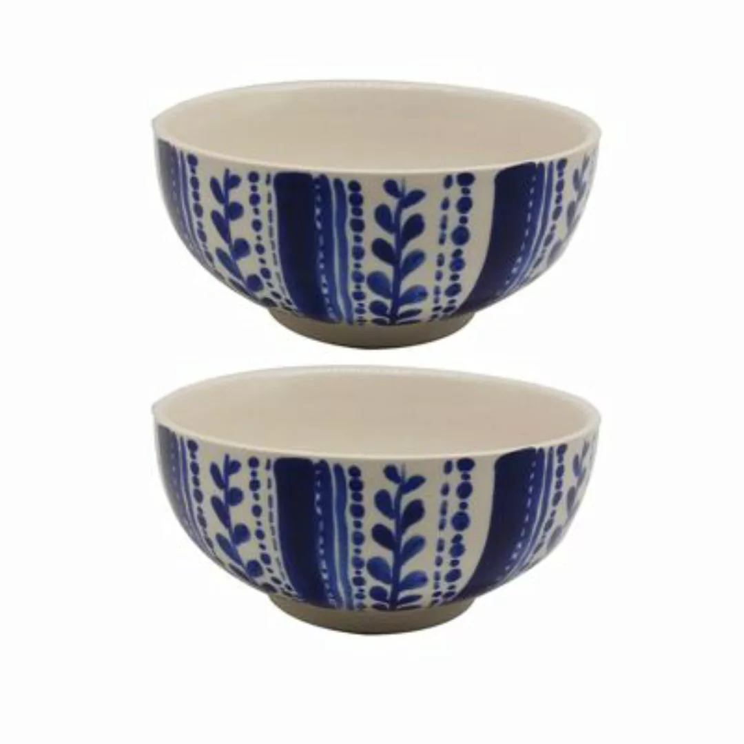 Neuetischkultur Müslischalen Keramik 2er-Set gemustert blau/weiß günstig online kaufen
