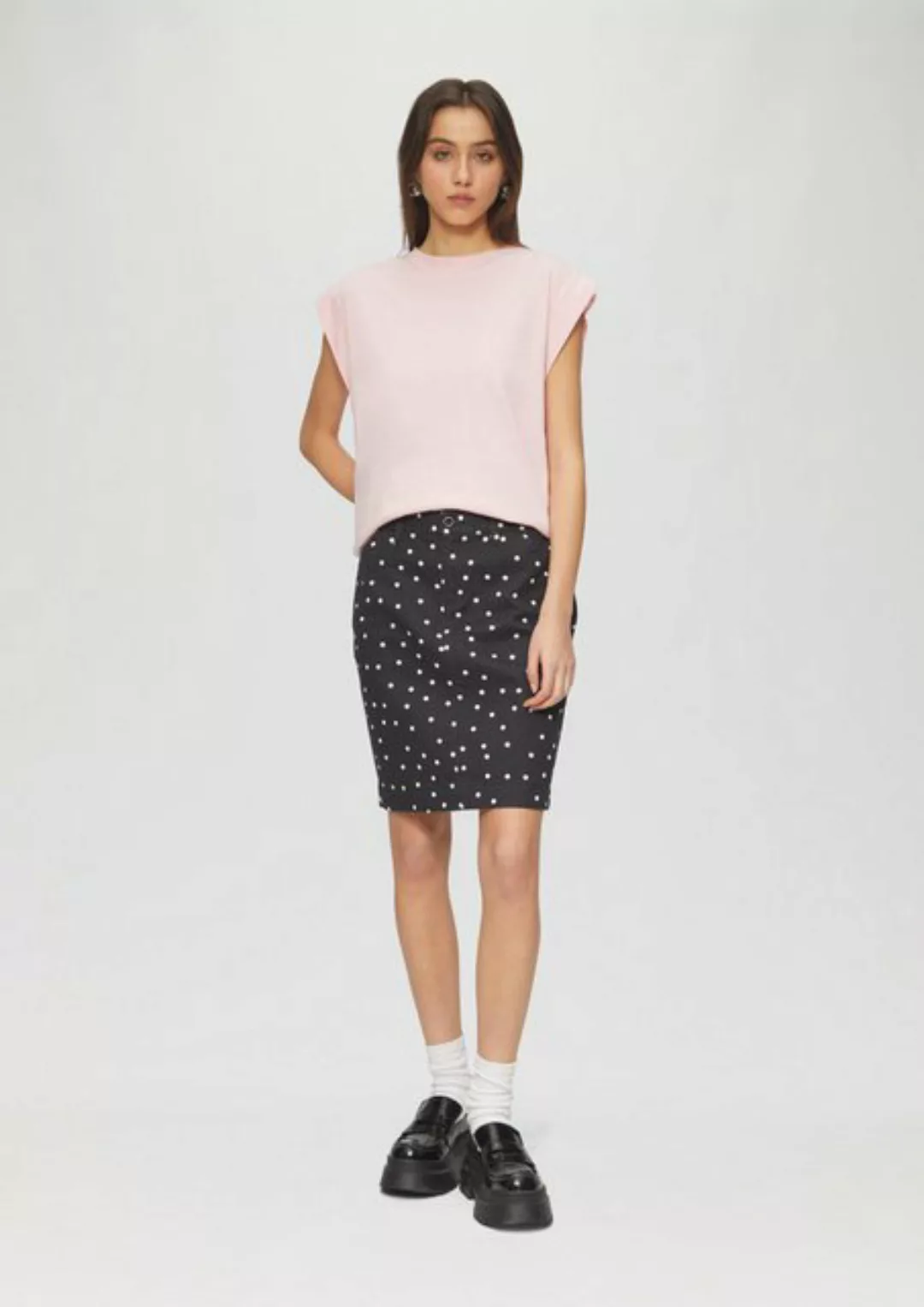 QS Maxirock Pencilskirt mit All-over-Print Schlitz günstig online kaufen