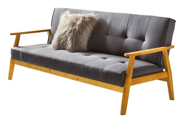 dynamic24 Schlafsofa Laitila, Sofa 190x85x81 cm dunkelgrau Webstoff günstig online kaufen