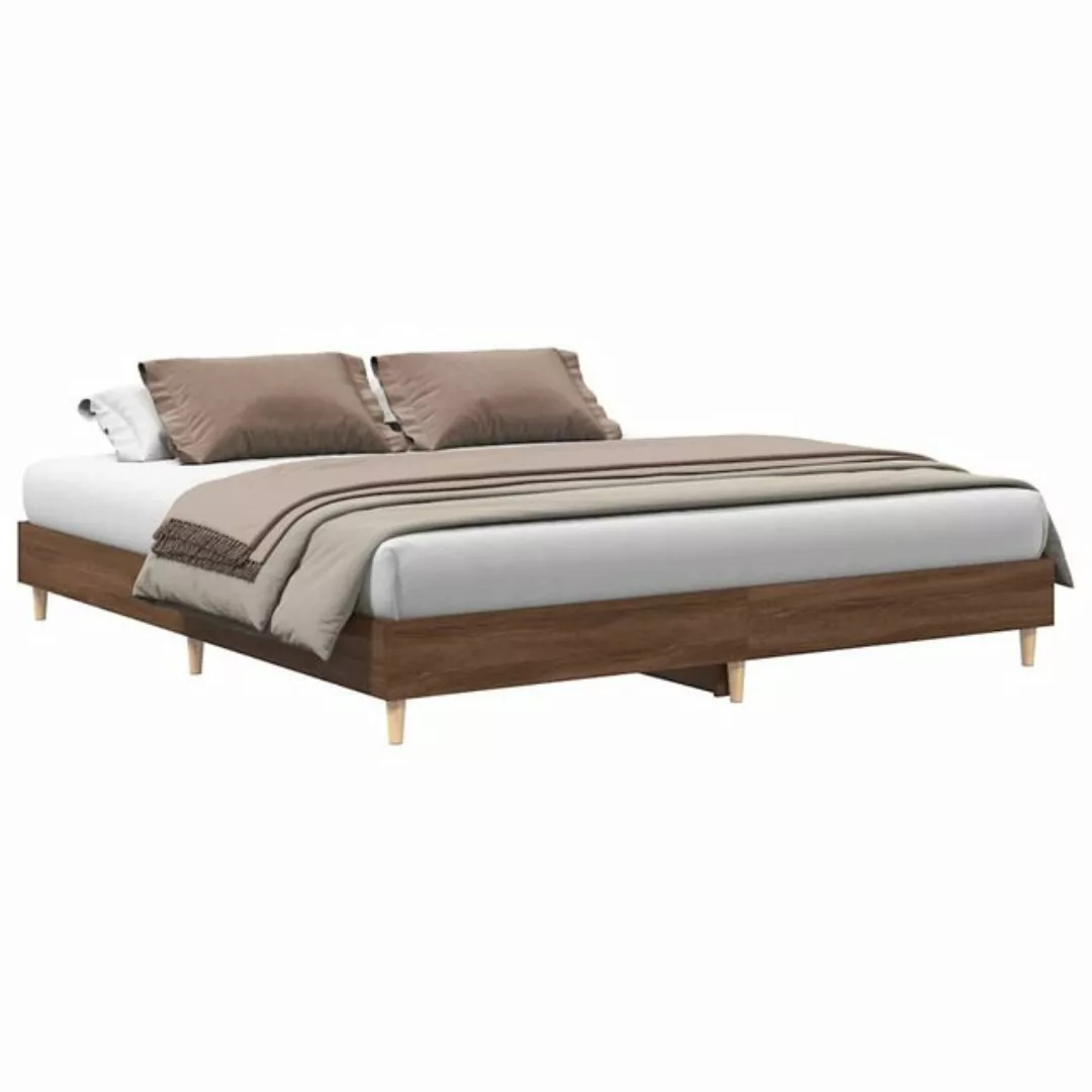 vidaXL Bett Bettgestell ohne Matratze Braun Eiche 160x200 cm Holzwerkstoff günstig online kaufen