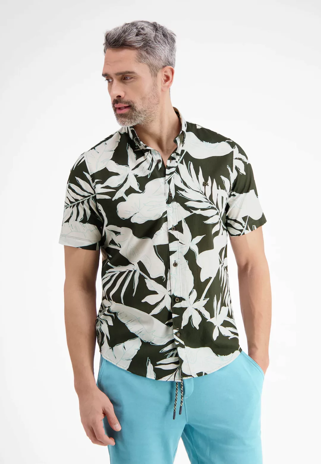 LERROS Kurzarmhemd "LERROS Halbarmhemd mit floralem Print" günstig online kaufen