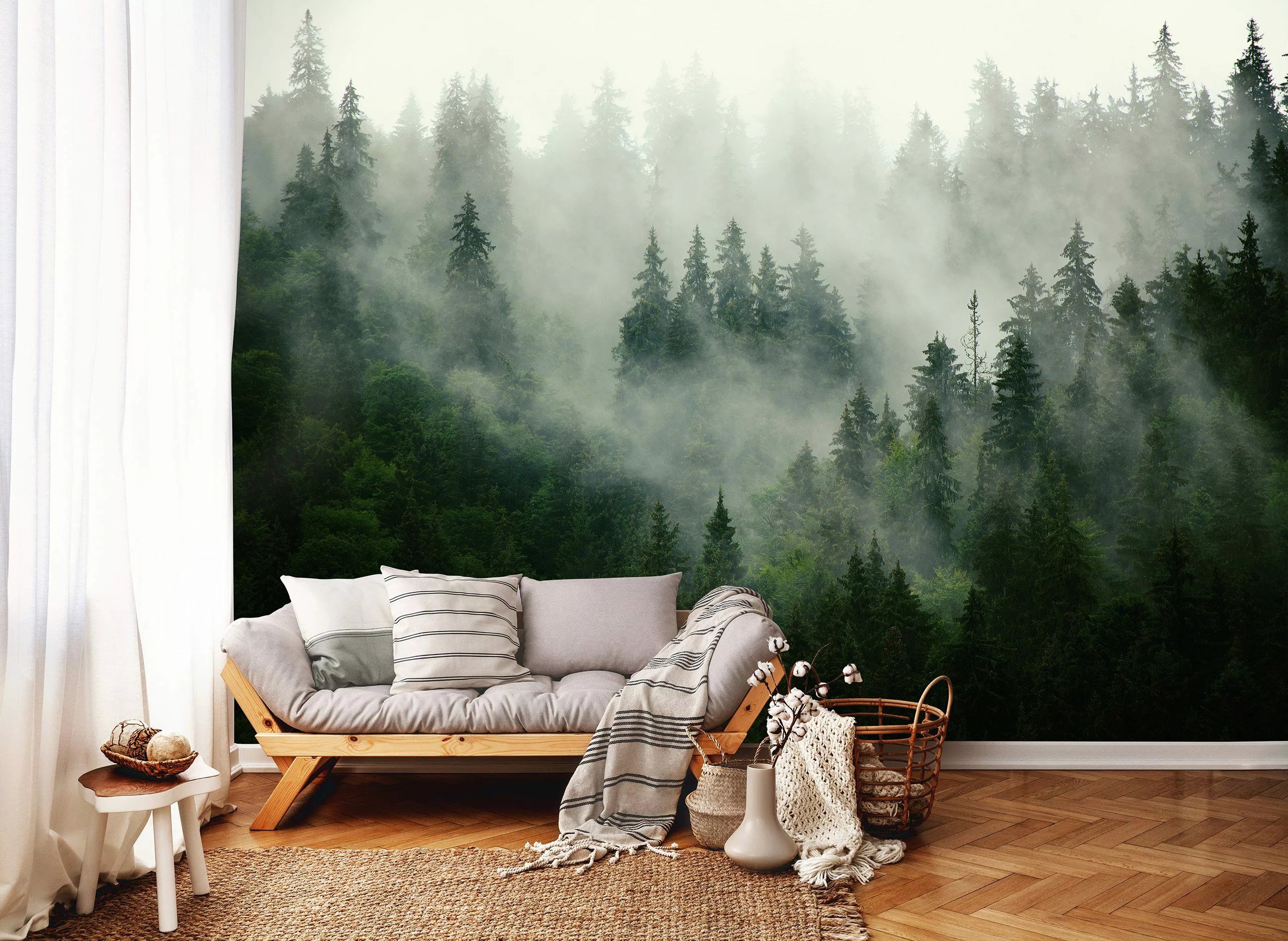 Wallarena Fototapete Wald im Nebel Natur günstig online kaufen