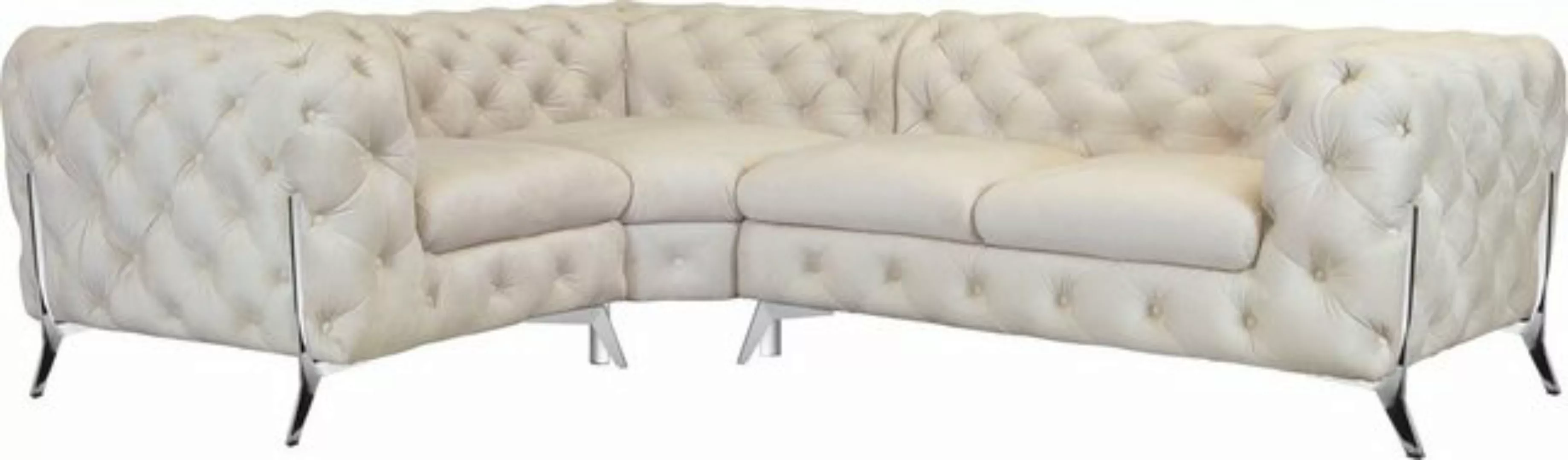 Leonique Chesterfield-Sofa Amaury L-Form, moderne Chersterfield-Optik, Brei günstig online kaufen