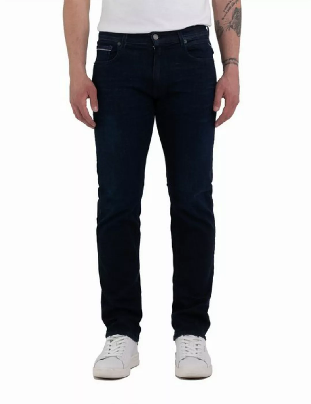 Replay Herren Jeans GROVER Straight Fit - Slim Leg - Blau - Dark Blue Denim günstig online kaufen