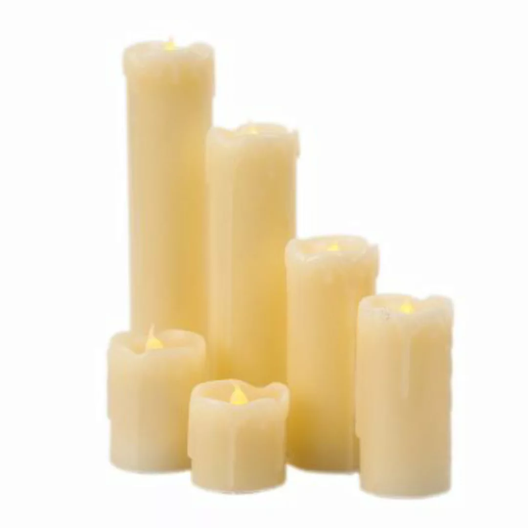 MARELIDA LED Kerzenset verschiedene Höhen 6er Set creme günstig online kaufen
