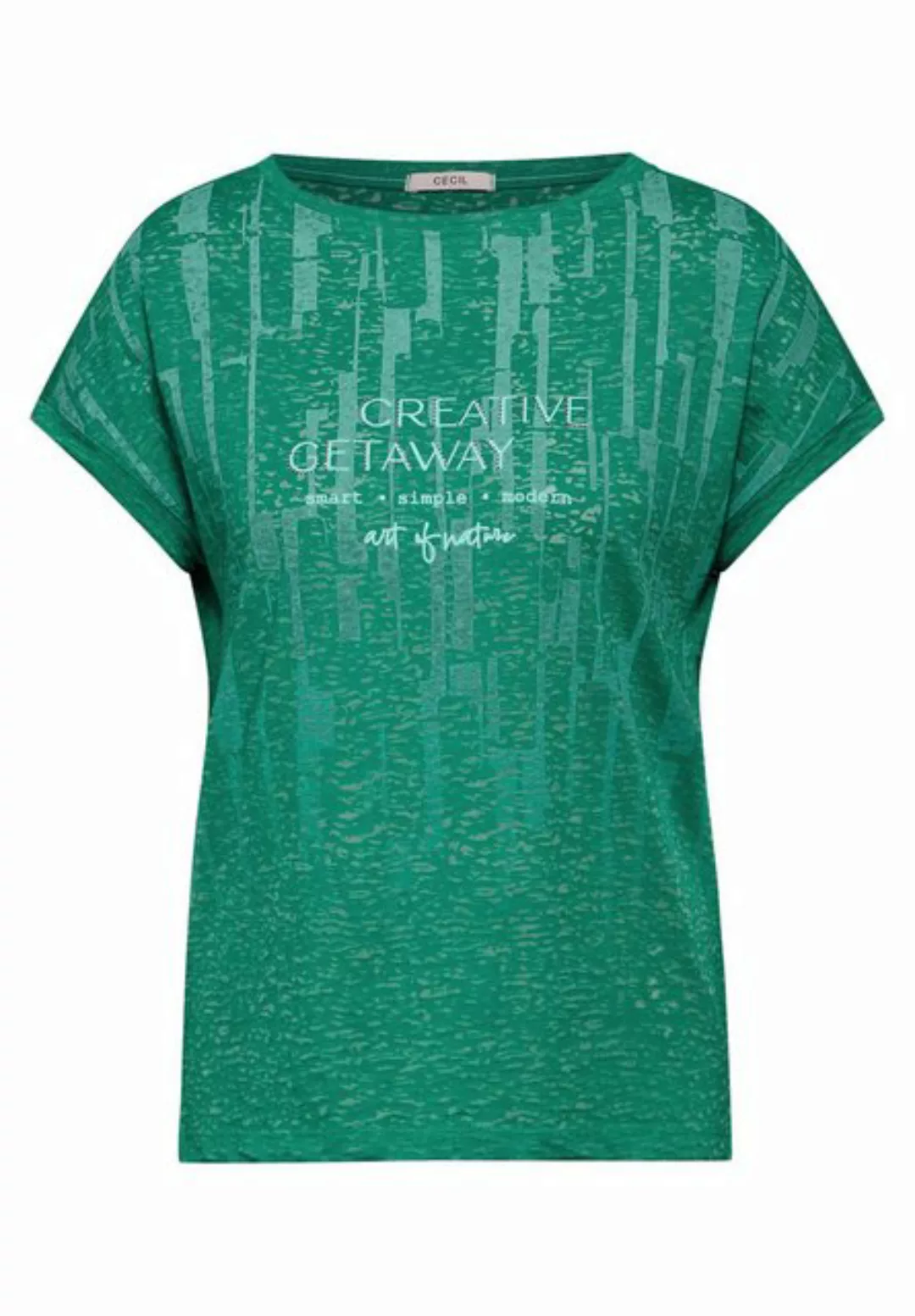 Cecil Kurzarmshirt Damen T-Shirt mit Burnout - T-Shirt mit Verlauf-Print - günstig online kaufen