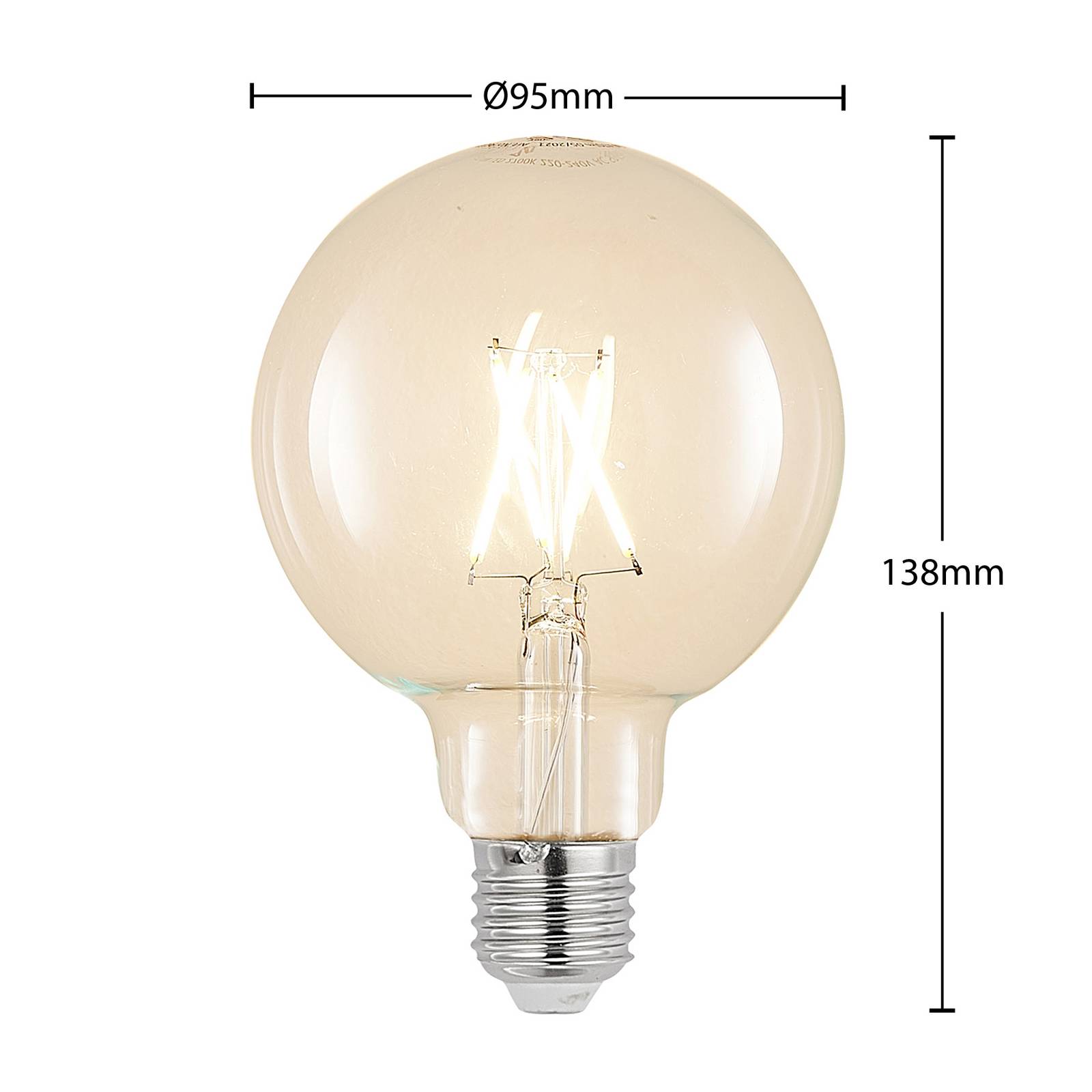 LED-Lampe E27 4W 2.700K G95 Globe, Filament, klar günstig online kaufen