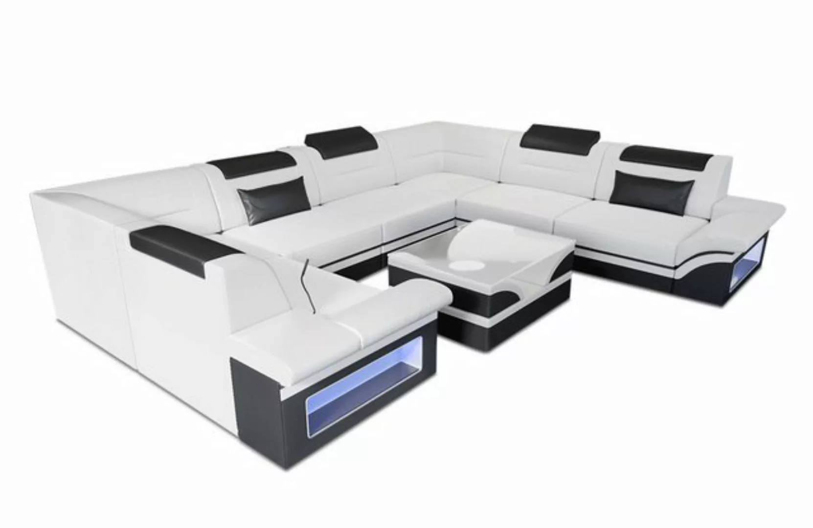 Sofa Dreams Wohnlandschaft Ledersofa Brianza U Form Leder Sofa, Couch, mit günstig online kaufen