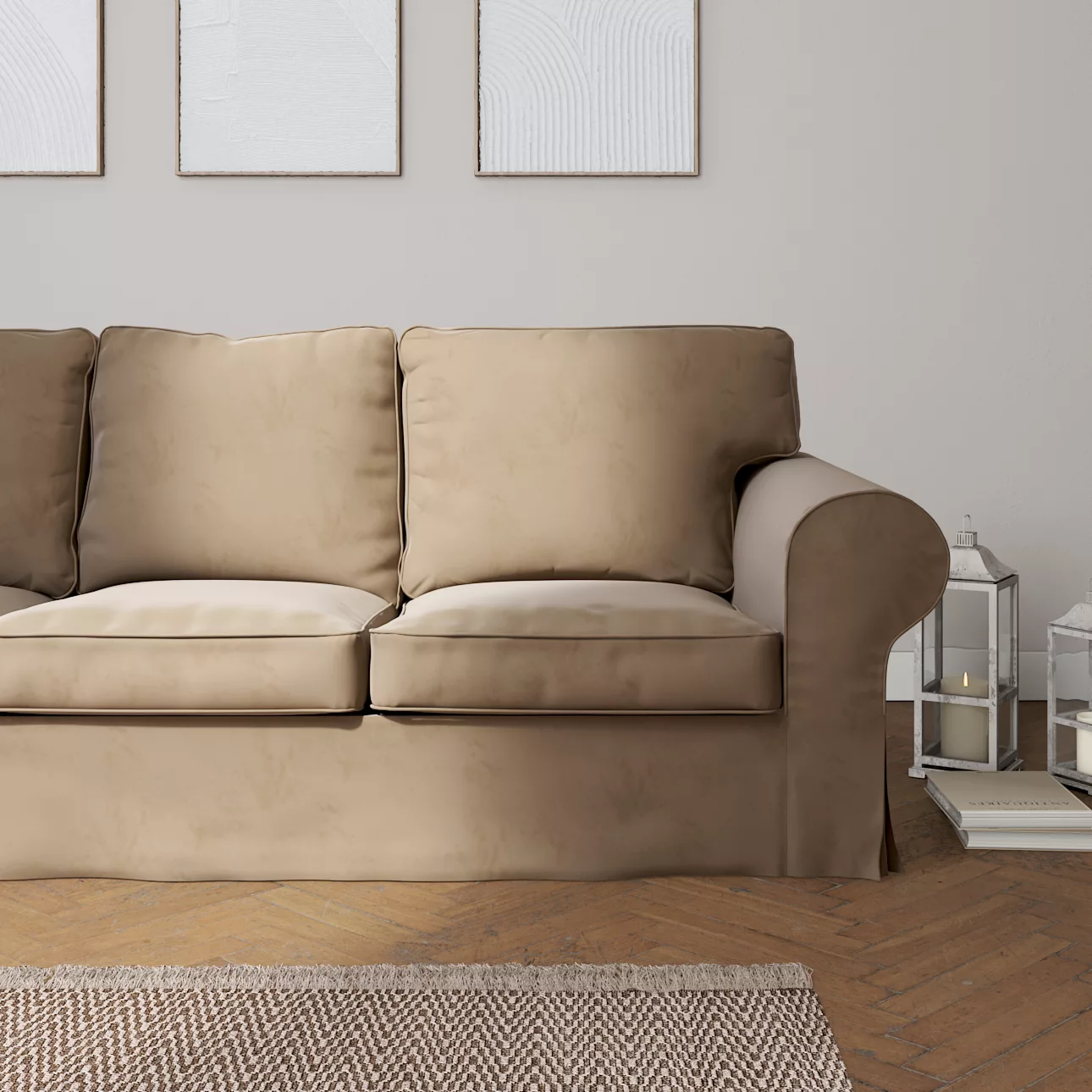Bezug für Ektorp 3-Sitzer Sofa nicht ausklappbar, braun, Sofabezug für Ekto günstig online kaufen