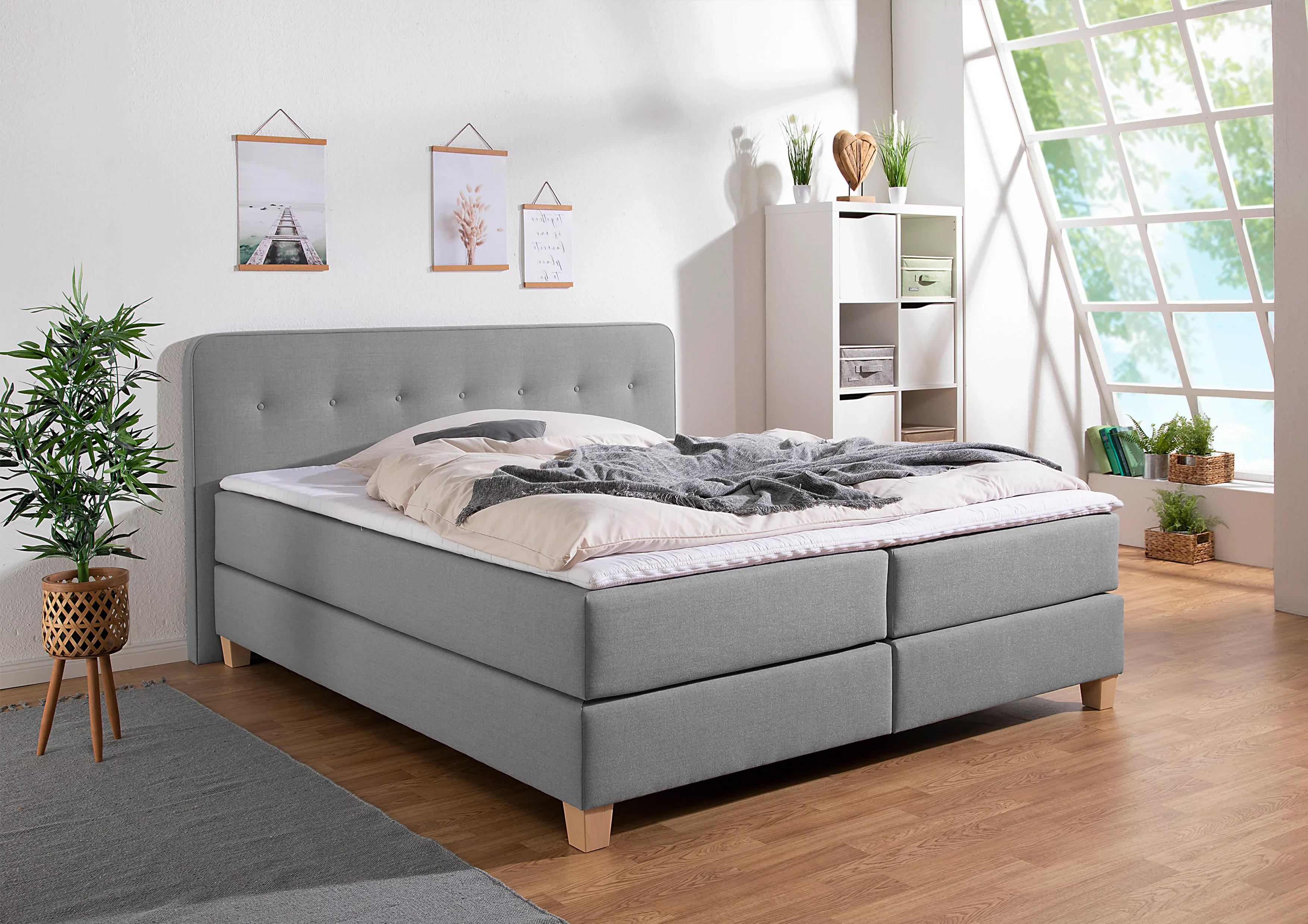 Home affaire Boxspringbett "Fargo", inkl. Topper, in 3 Matratzenarten, viel günstig online kaufen