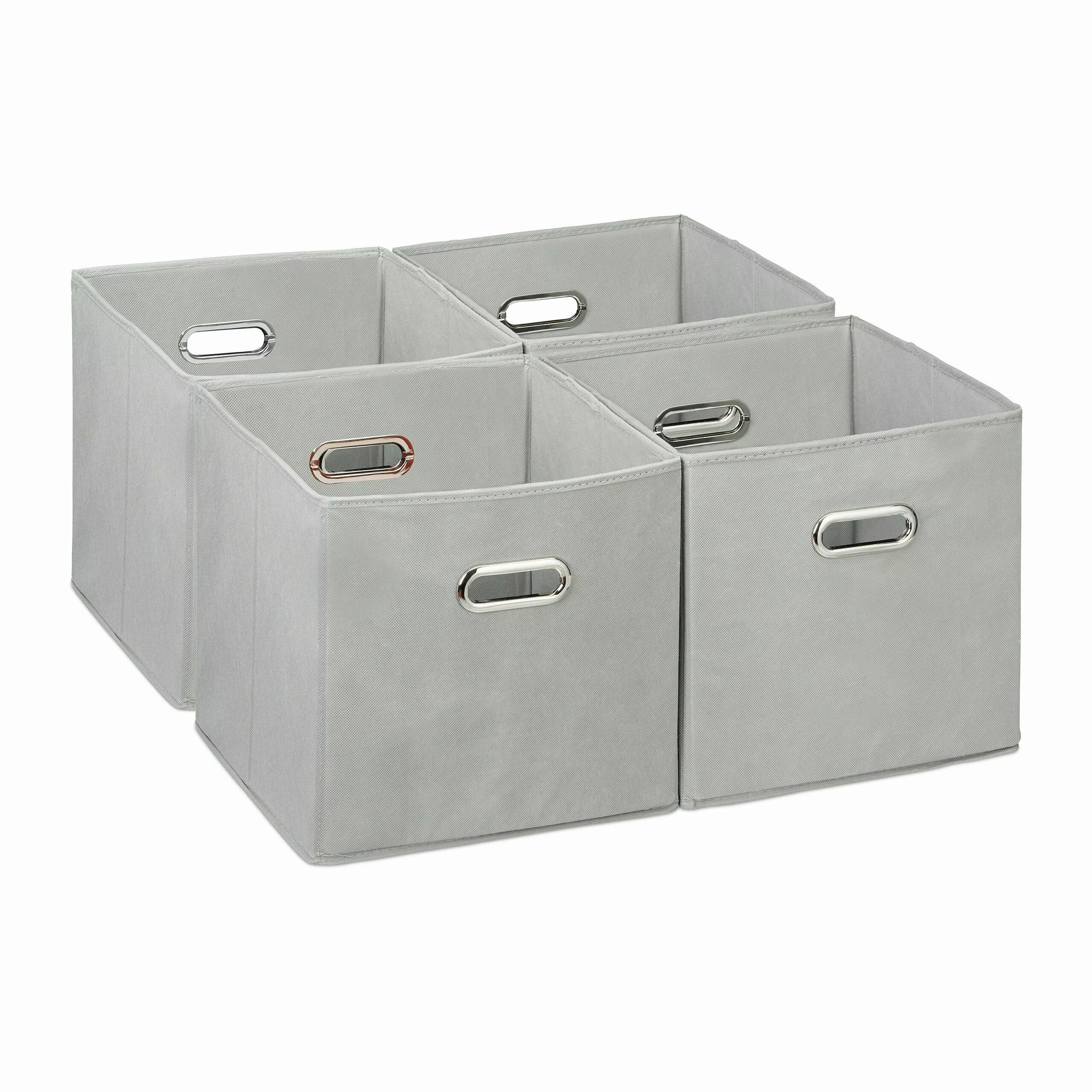 relaxdays Aufbewahrungsbox im 4er Set, Grau günstig online kaufen