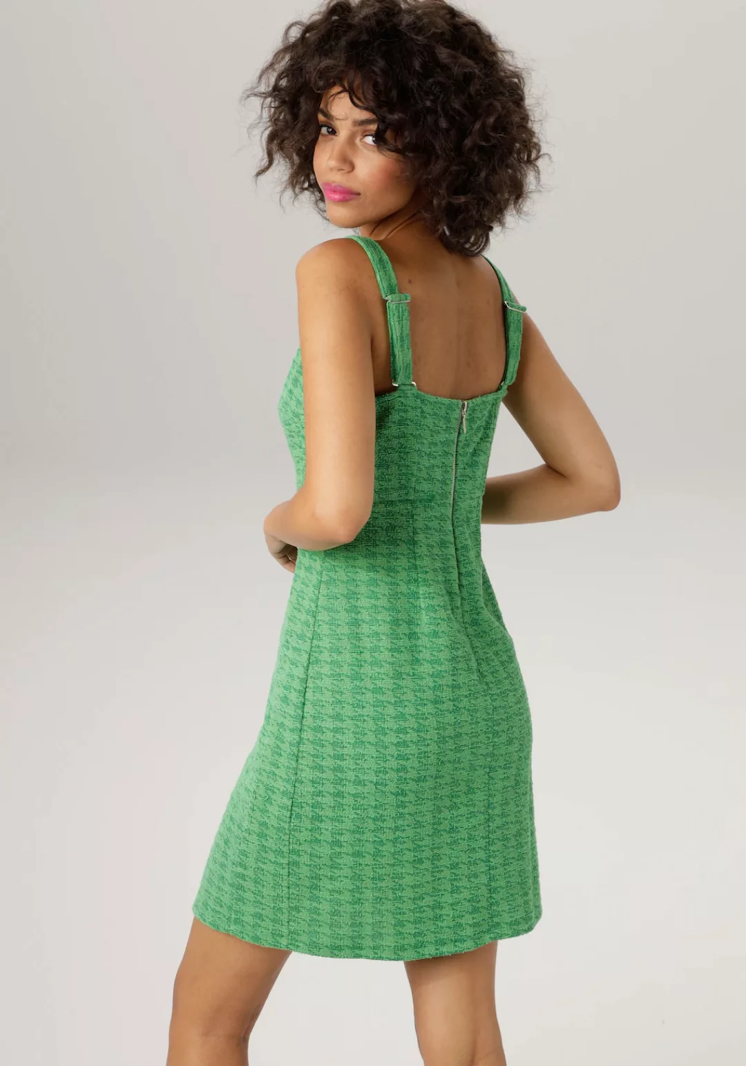 Aniston CASUAL Minikleid, aus strukturiertem Jacquard mit Hahnentritt-Muste günstig online kaufen
