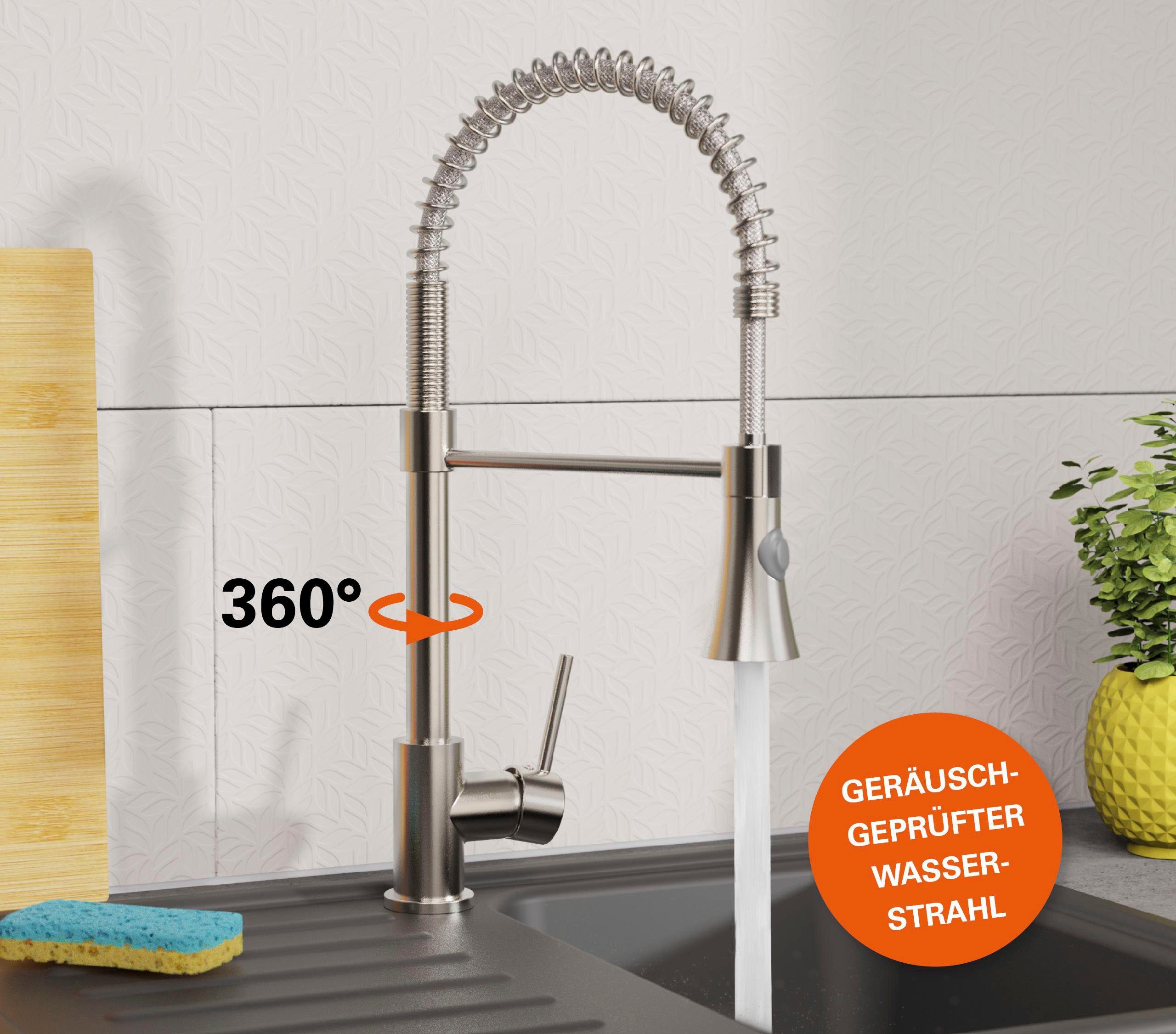 Eisl Spültischarmatur LEON Wasserhahn ausziehbar, 360° günstig online kaufen