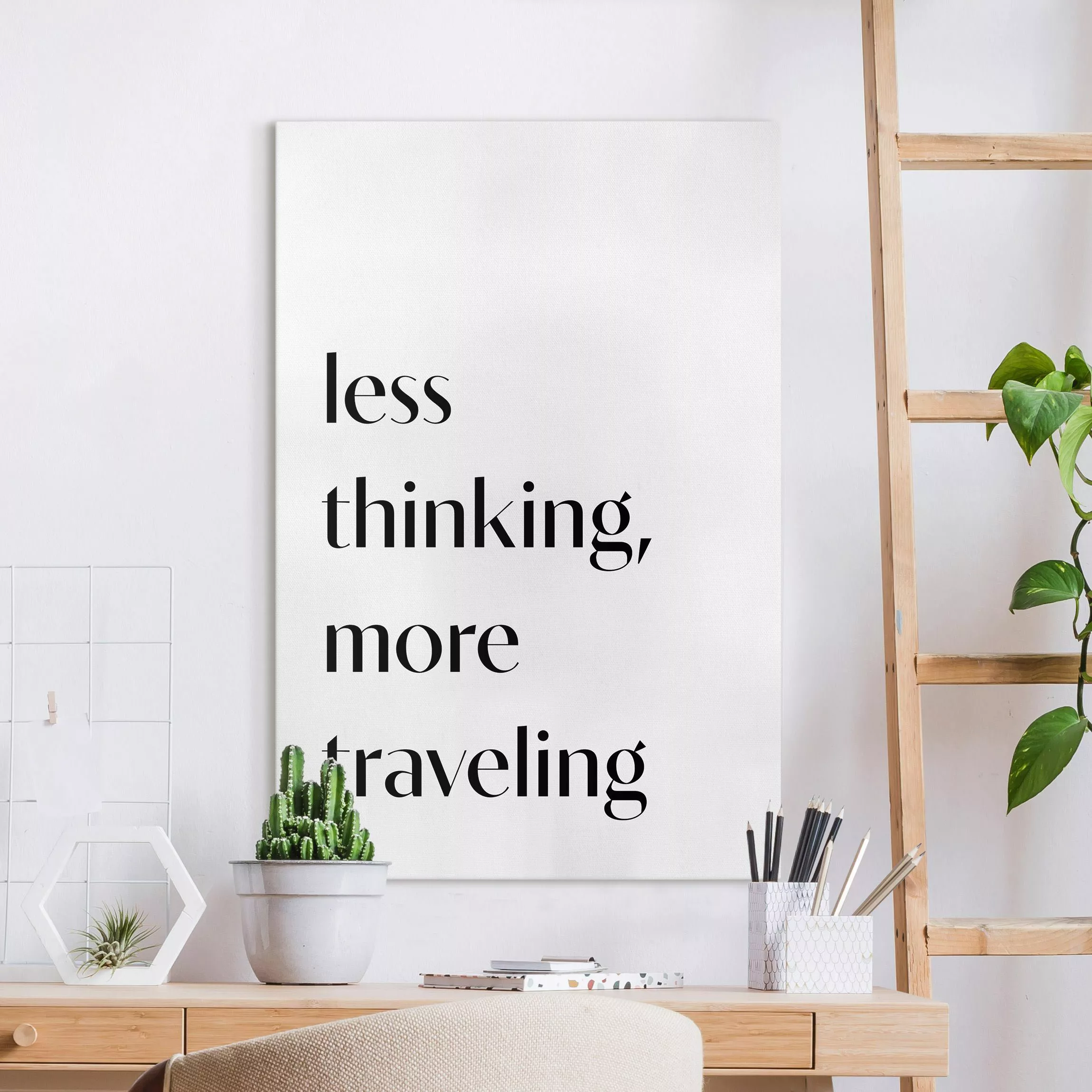 Leinwandbild less thinking, more traveling günstig online kaufen