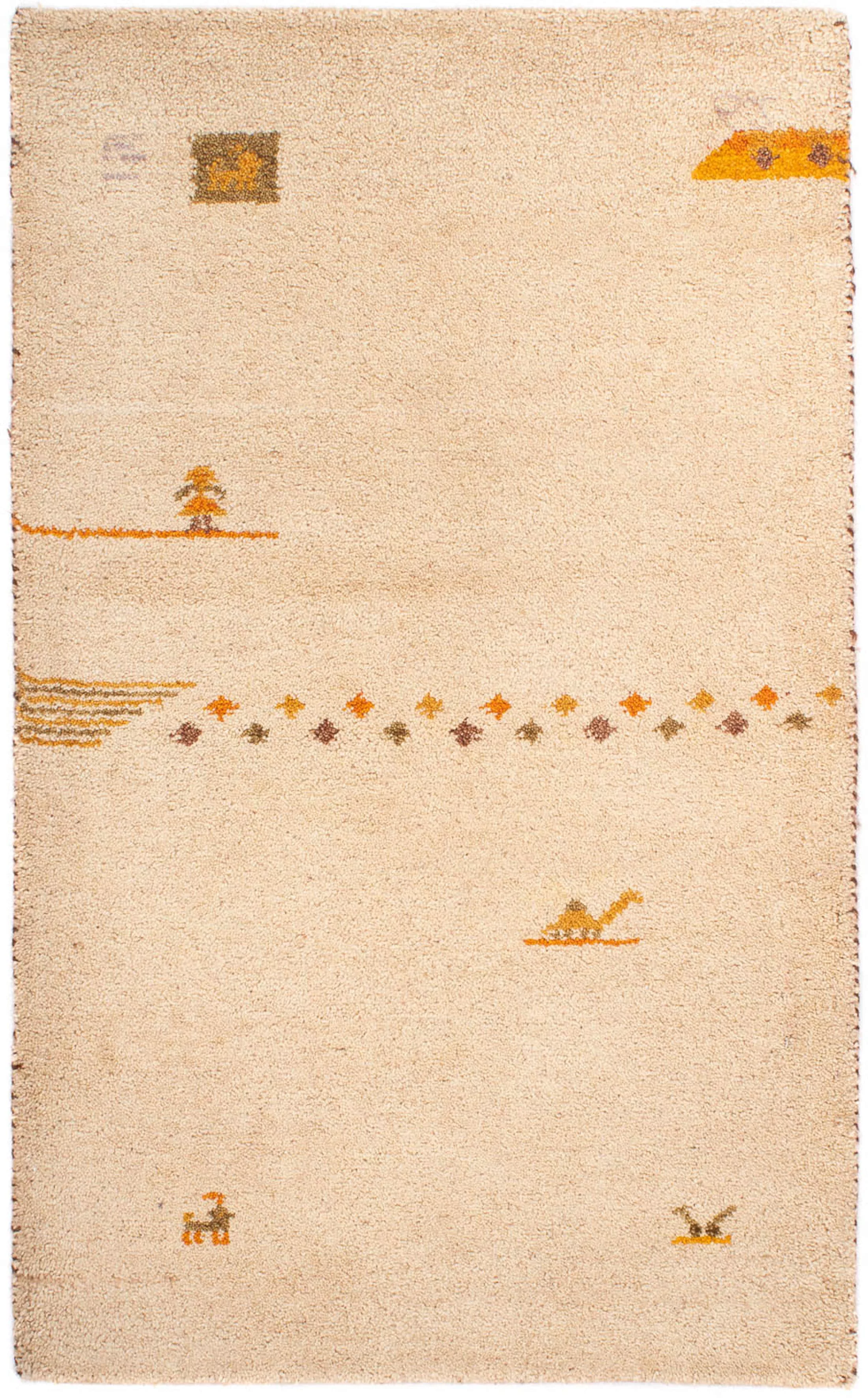 morgenland Wollteppich »Gabbeh - Indus - 120 x 70 cm - beige«, rechteckig günstig online kaufen