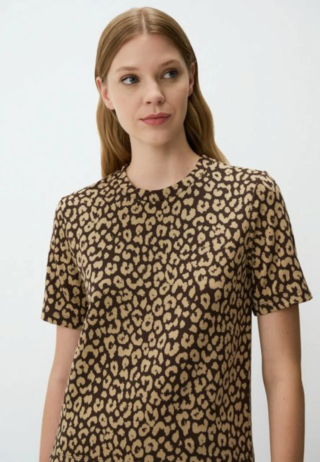 Jimmy Key Blusentop Rundhalsausschnitt Bluse mit Leopardenmuster günstig online kaufen