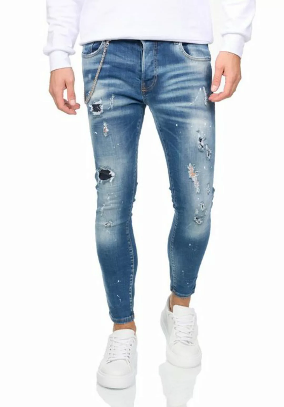 Denim Distriqt Skinny-fit-Jeans Super stretchige Skinny Jeans im Destroyed günstig online kaufen