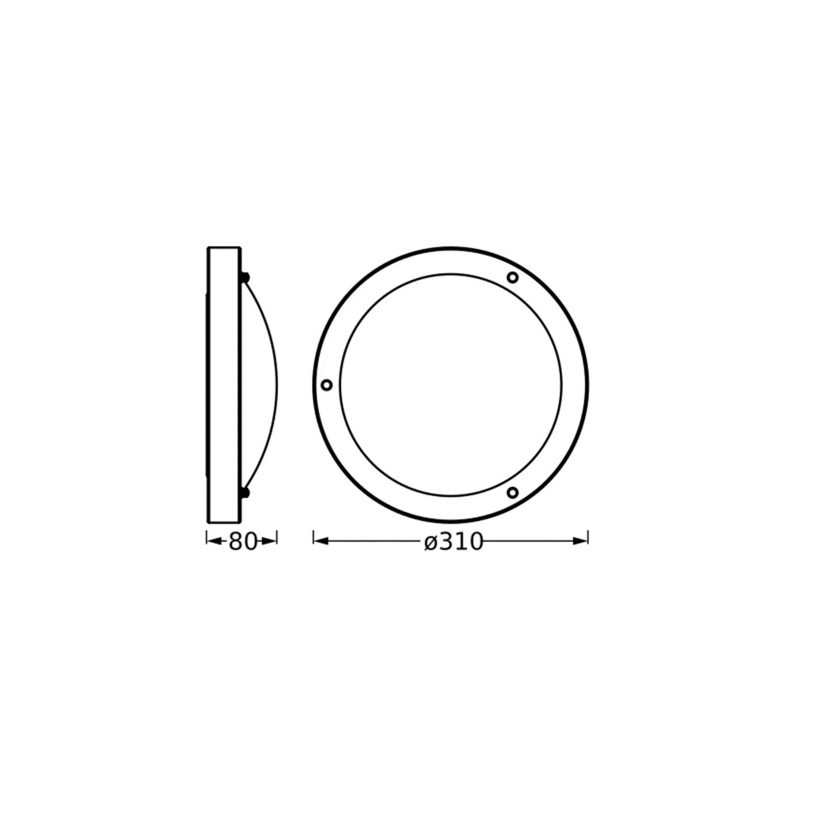 OSRAM Deckenlampe BATHROOM, chrom, Ø 31 cm, Metall/Glas IP44 günstig online kaufen