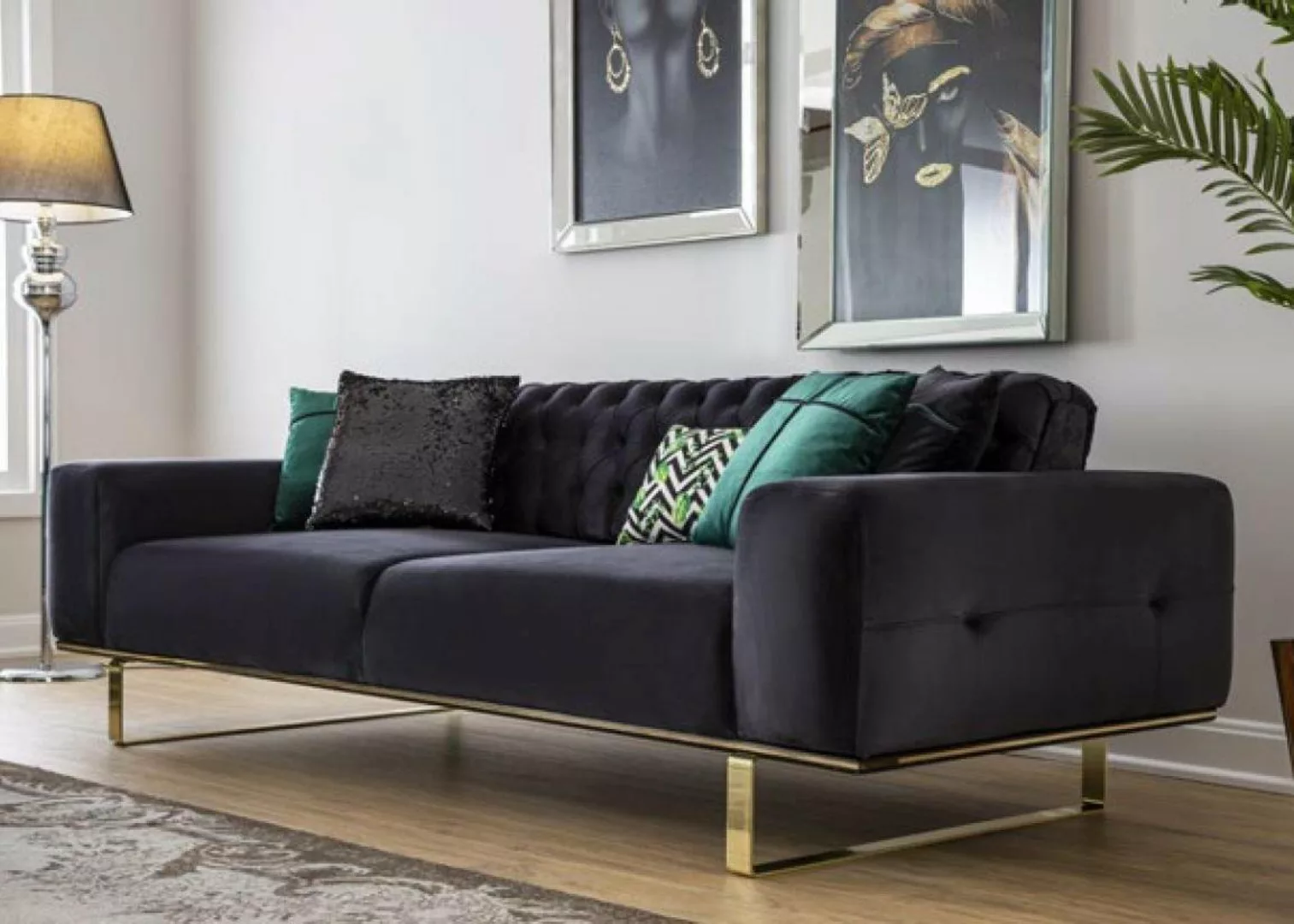 JVmoebel 4-Sitzer Moderne Sofa 4 Sitz Design Wohnzimmer Polster Holz Polste günstig online kaufen