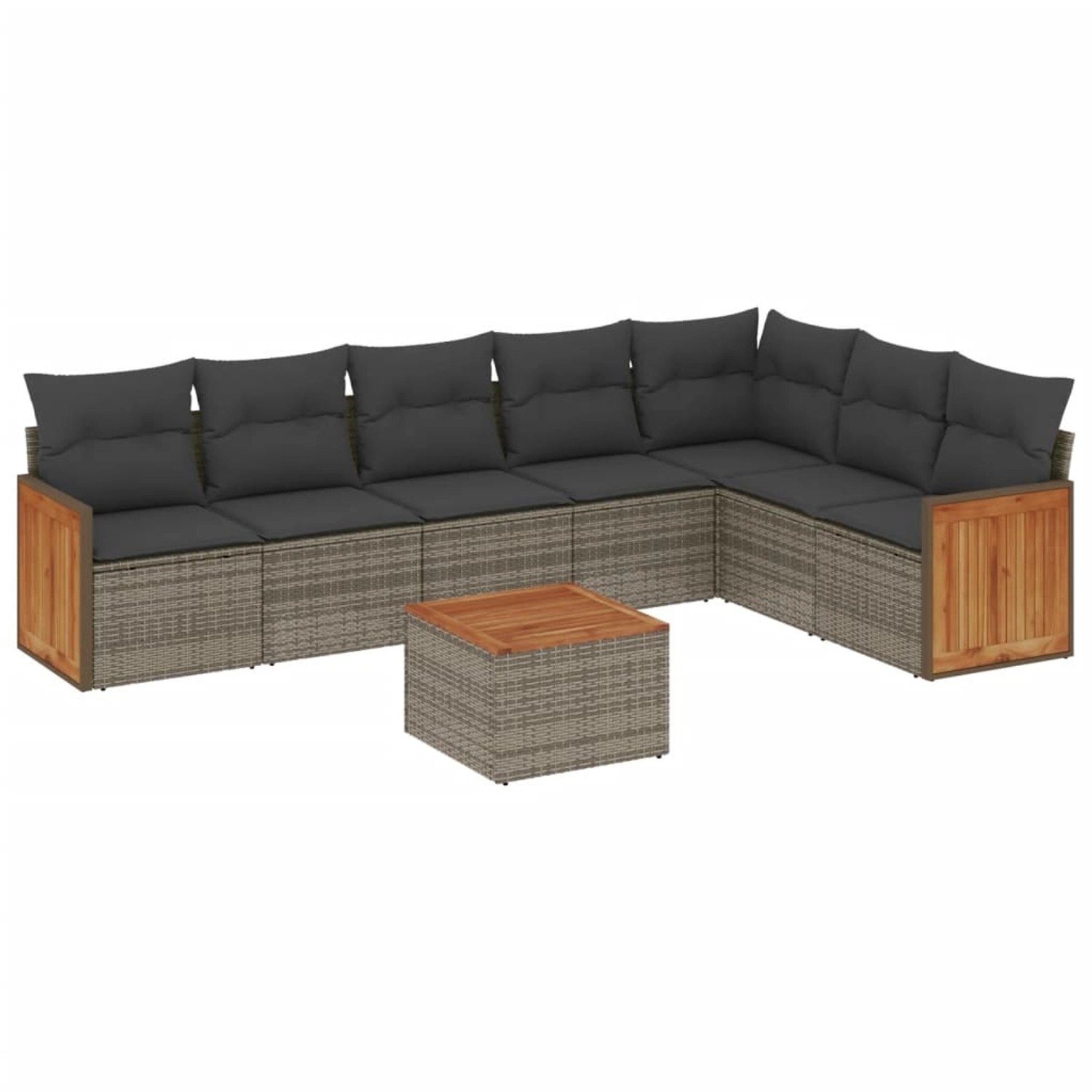 vidaXL 8-tlg Garten-Sofagarnitur mit Kissen Grau Poly Rattan Modell 137 günstig online kaufen