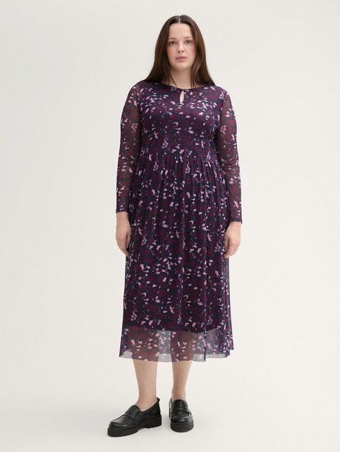 TOM TAILOR PLUS Sommerkleid Plus Size - Mesh Kleid mit Print günstig online kaufen