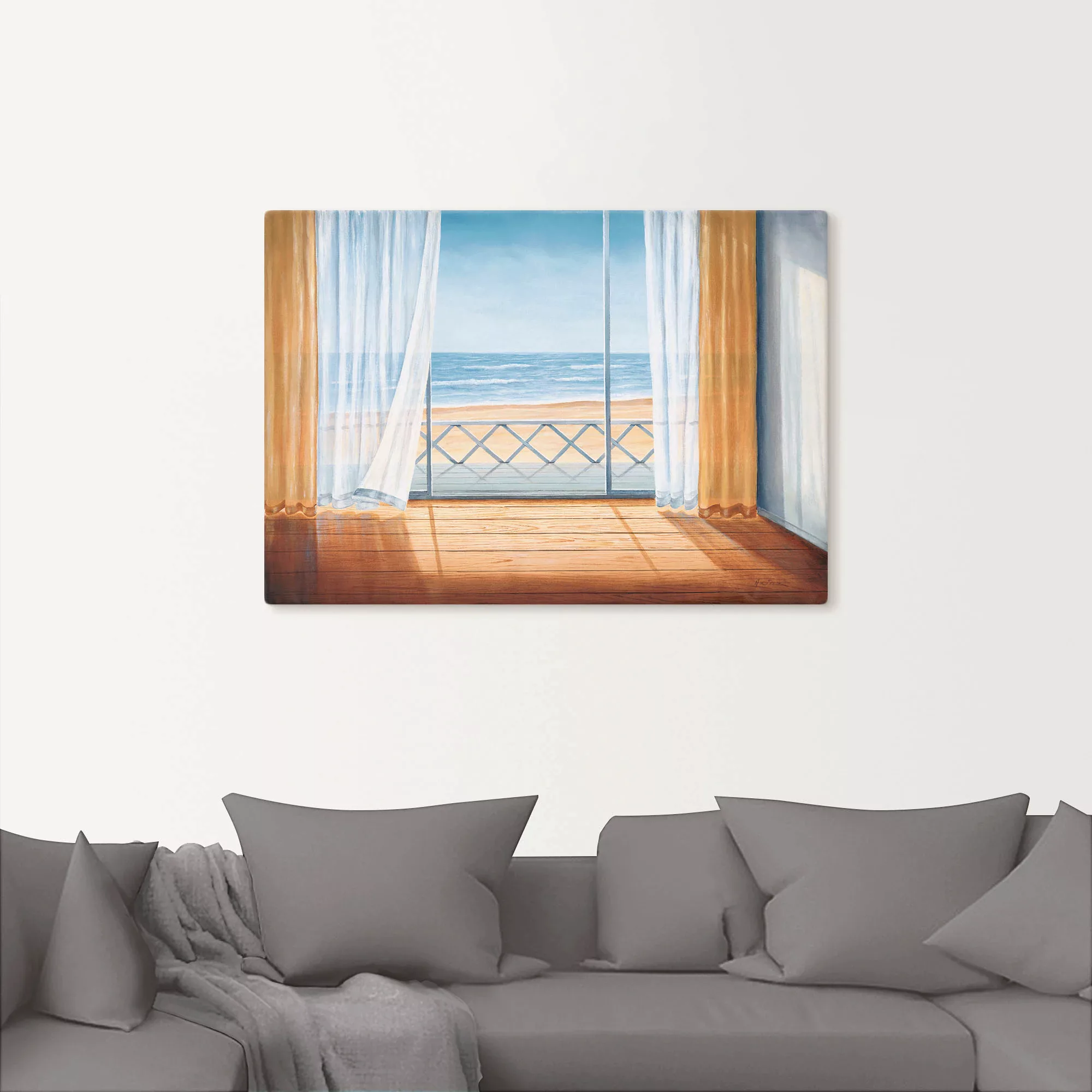 Artland Wandbild »Terrasse mit Meerblick«, Fensterblick, (1 St.), als Alubi günstig online kaufen
